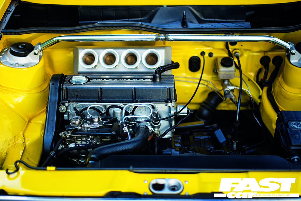 VW engine exposed