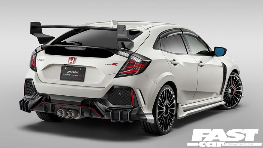 rear of white Mugen FK8