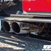 A view of the exhaust of a Lamborghini Miura