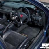 Modified Honda Preludes blue interior shot