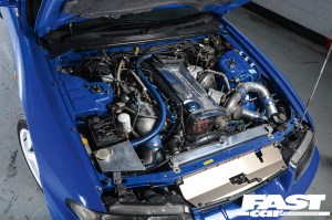 Under the hood of a modified Nissan Skyline GT-R R33