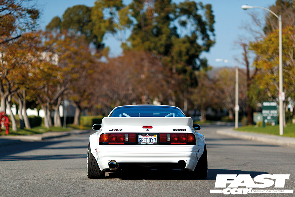 Rear shot of pandem fc rx-7