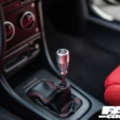 A close up of the gear stick inside a Spoon Integra DC2
