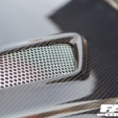 A close up of the silver vent on the exterior of a silver Honda Civic Type R