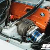 Close up of a tuned-E92-335i BMW engine
